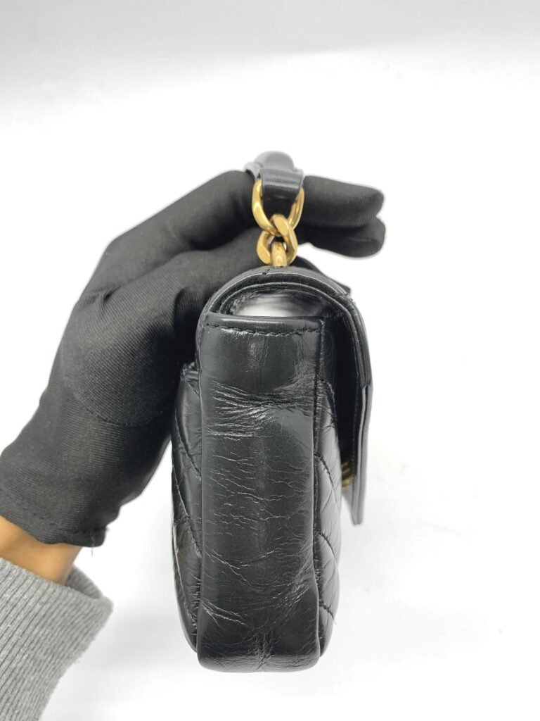 College Woc Black Crackled Leather