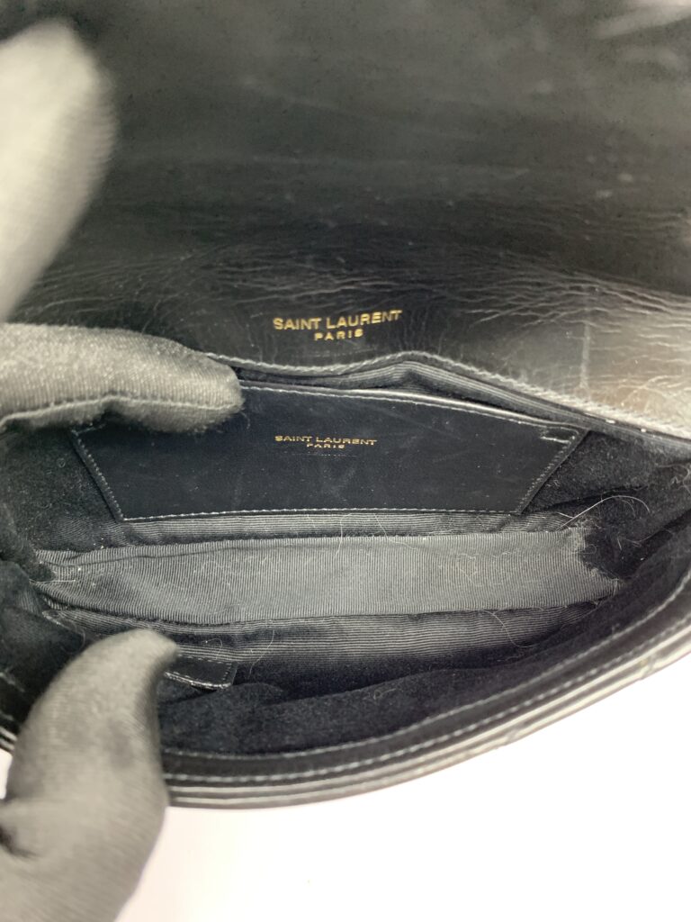 College Woc Black Crackled Leather