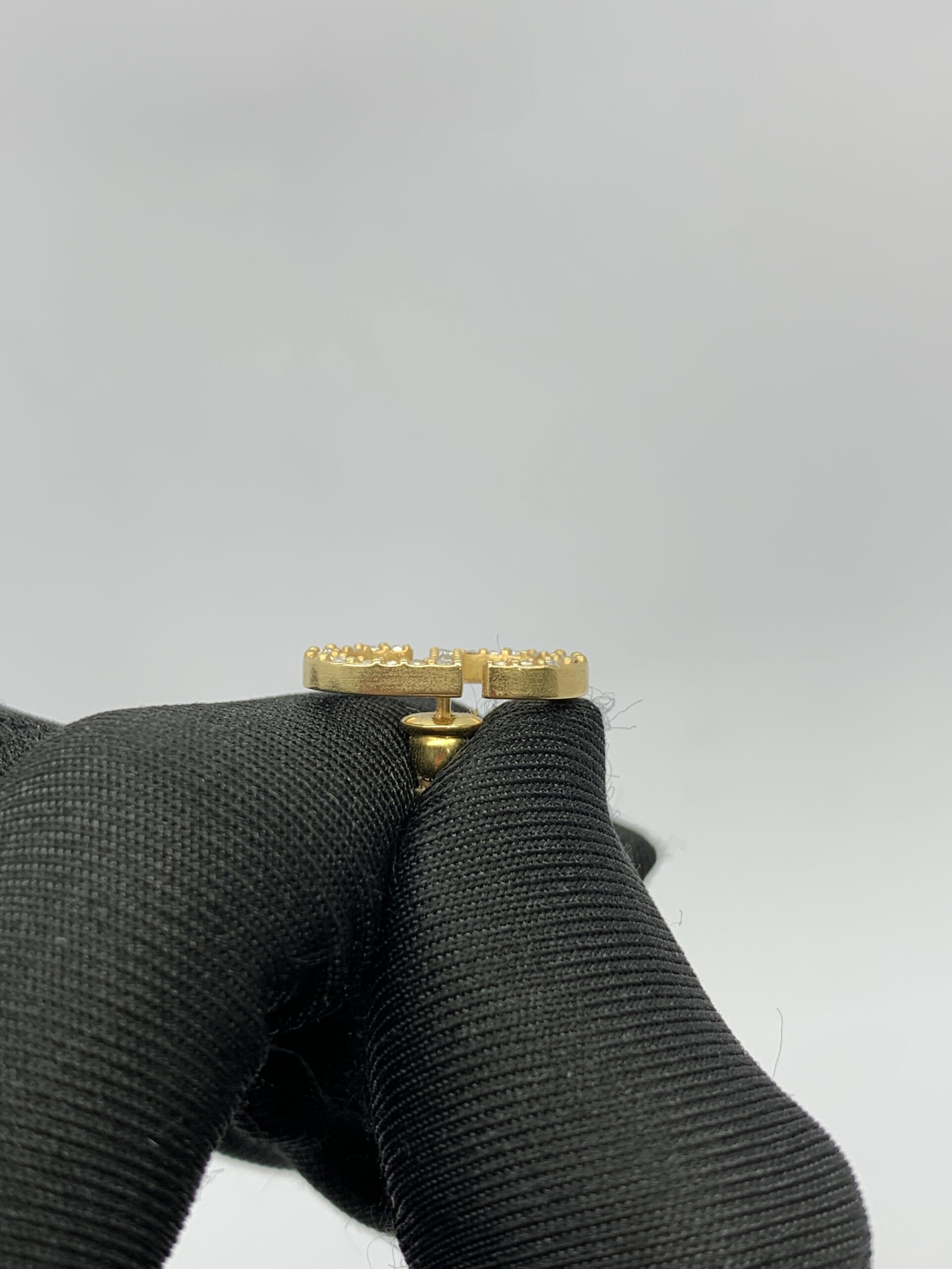 CD Earrings Gold Crystal