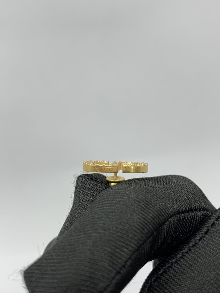 CD Earrings Gold Crystal