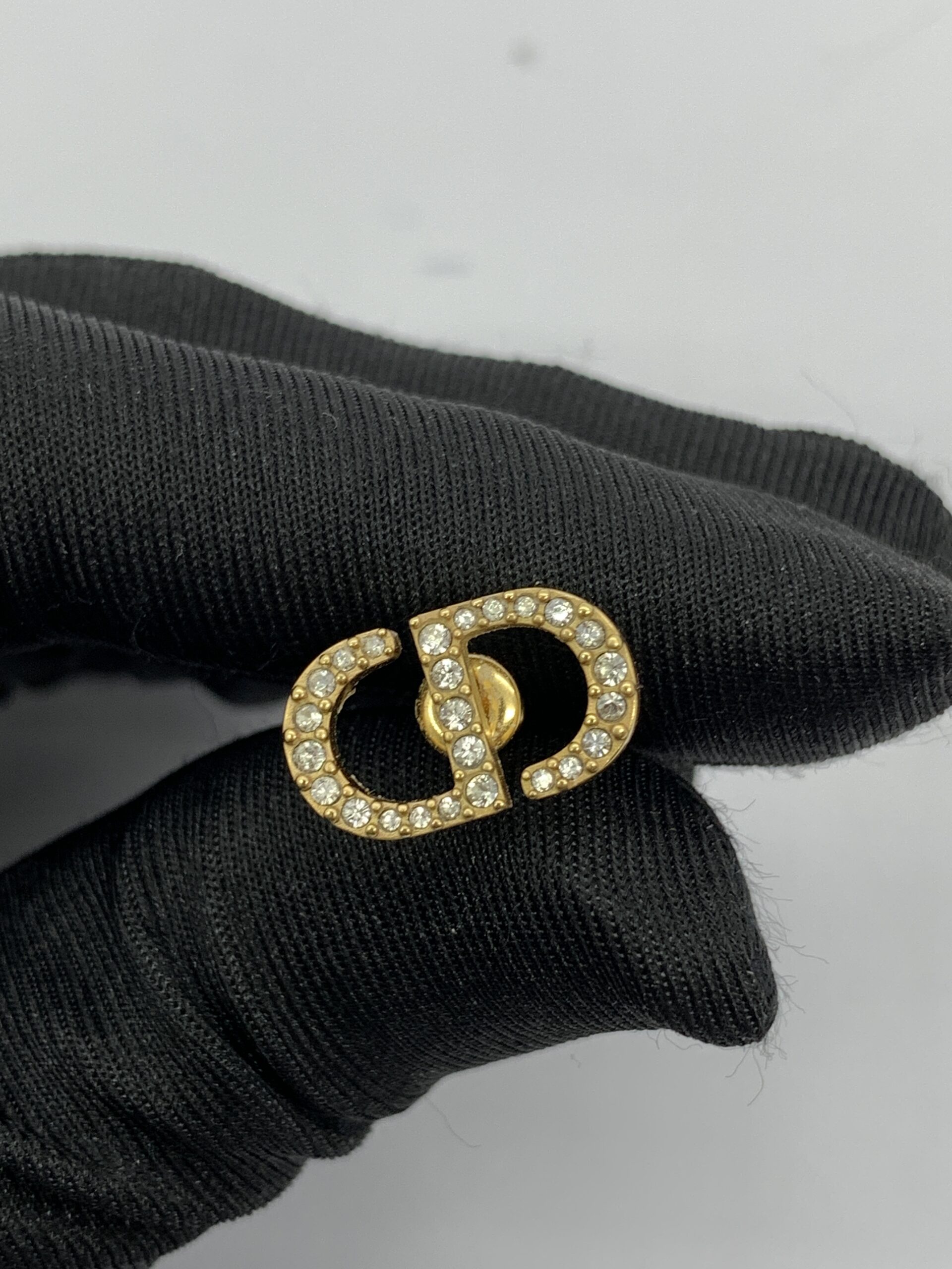 CD Earrings Gold Crystal