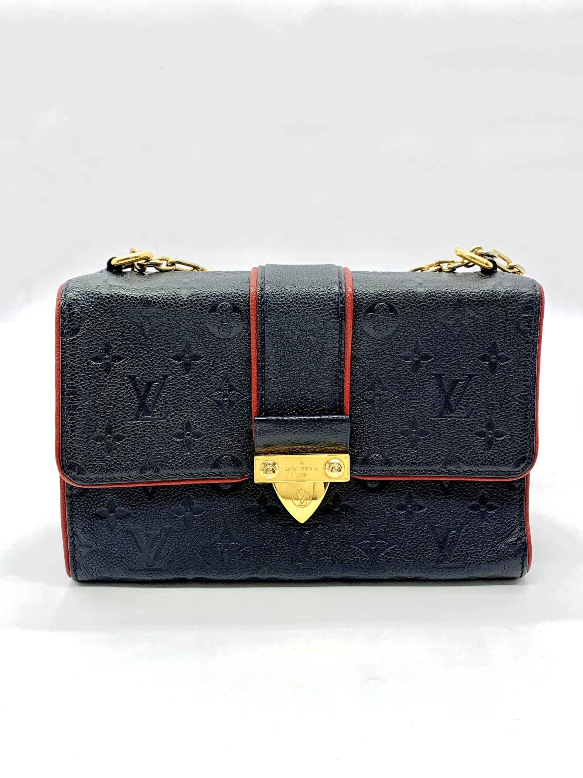 ST Sulpice PM Monogram Empreinte Marine Rouge