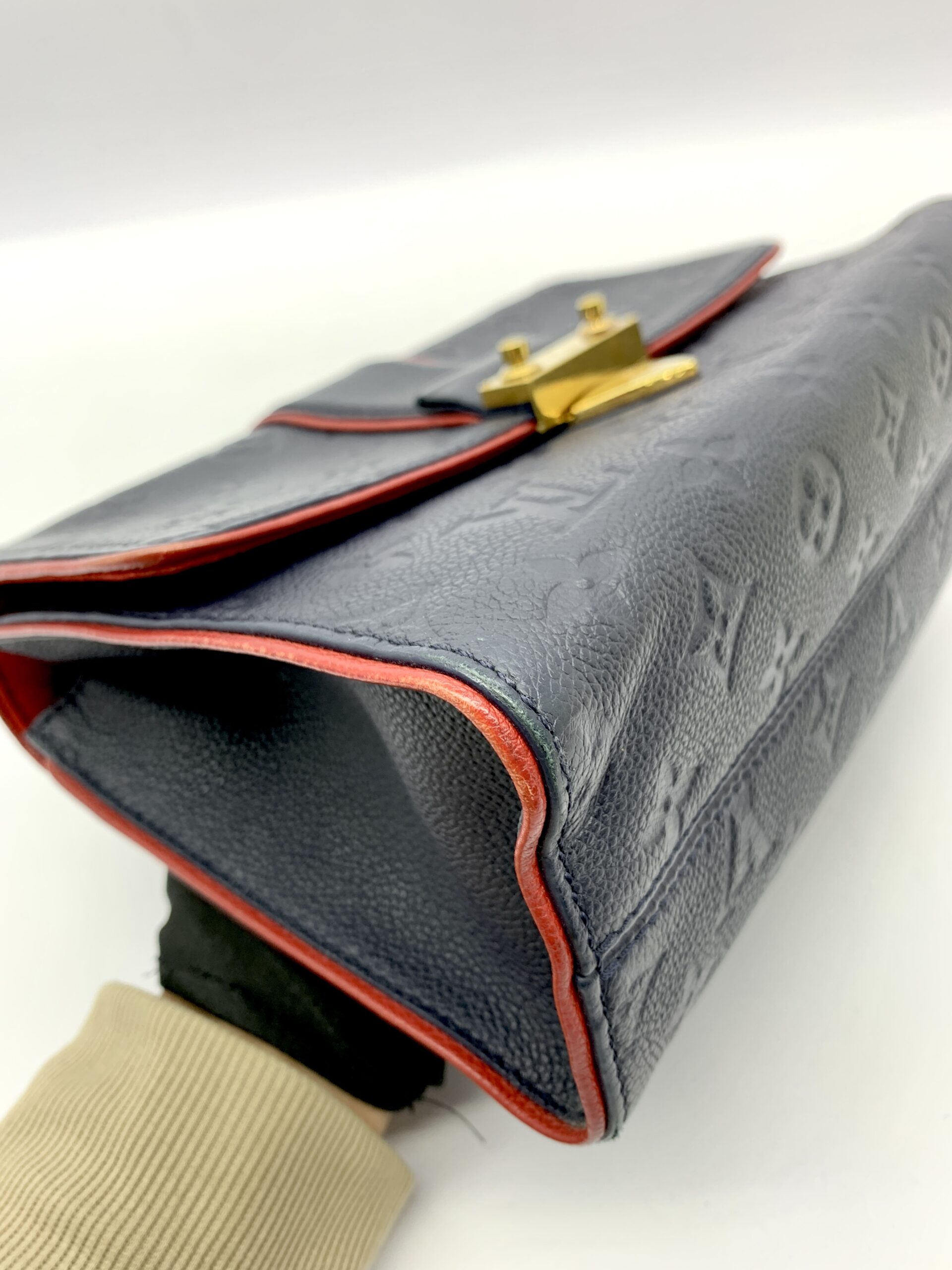 ST Sulpice PM Monogram Empreinte Marine Rouge