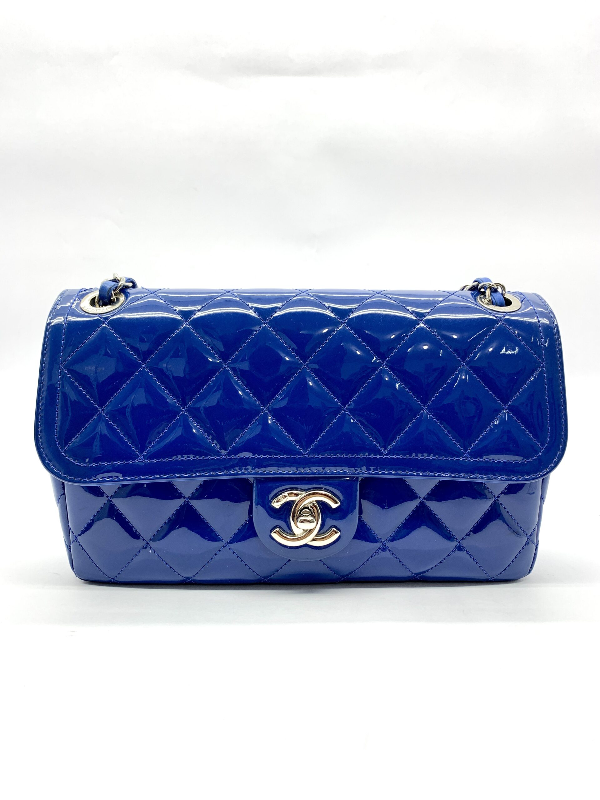 Flap Bag Patent Blue
