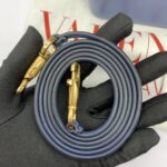 Mini Bucket V Logo Lambskin Dark Blue