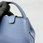 Mini Bucket V Logo Lambskin Dark Blue