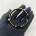 Large Caleche Bracelet Email Plaque Lisspb Noir Gold