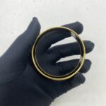 Large Caleche Bracelet Email Plaque Lisspb Noir Gold