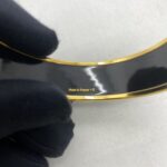 Large Caleche Bracelet Email Plaque Lisspb Noir Gold