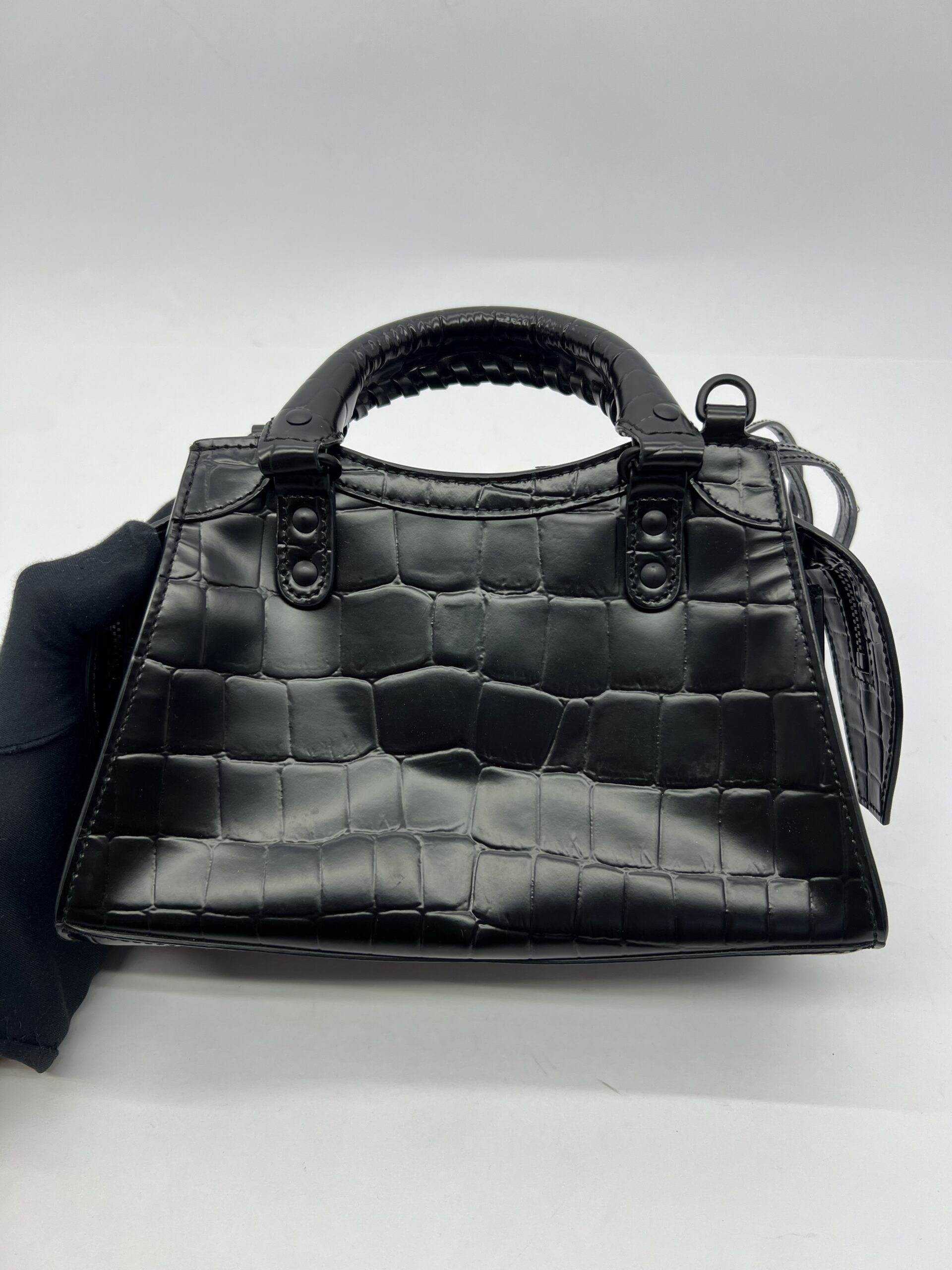 Neo Classic Mini Croco All Black