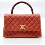 Coco Handle Medium Caviar Red Lizard Handle