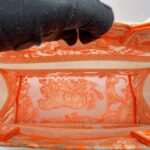 Medium Book Tote Linen Orange Toile De Jouy