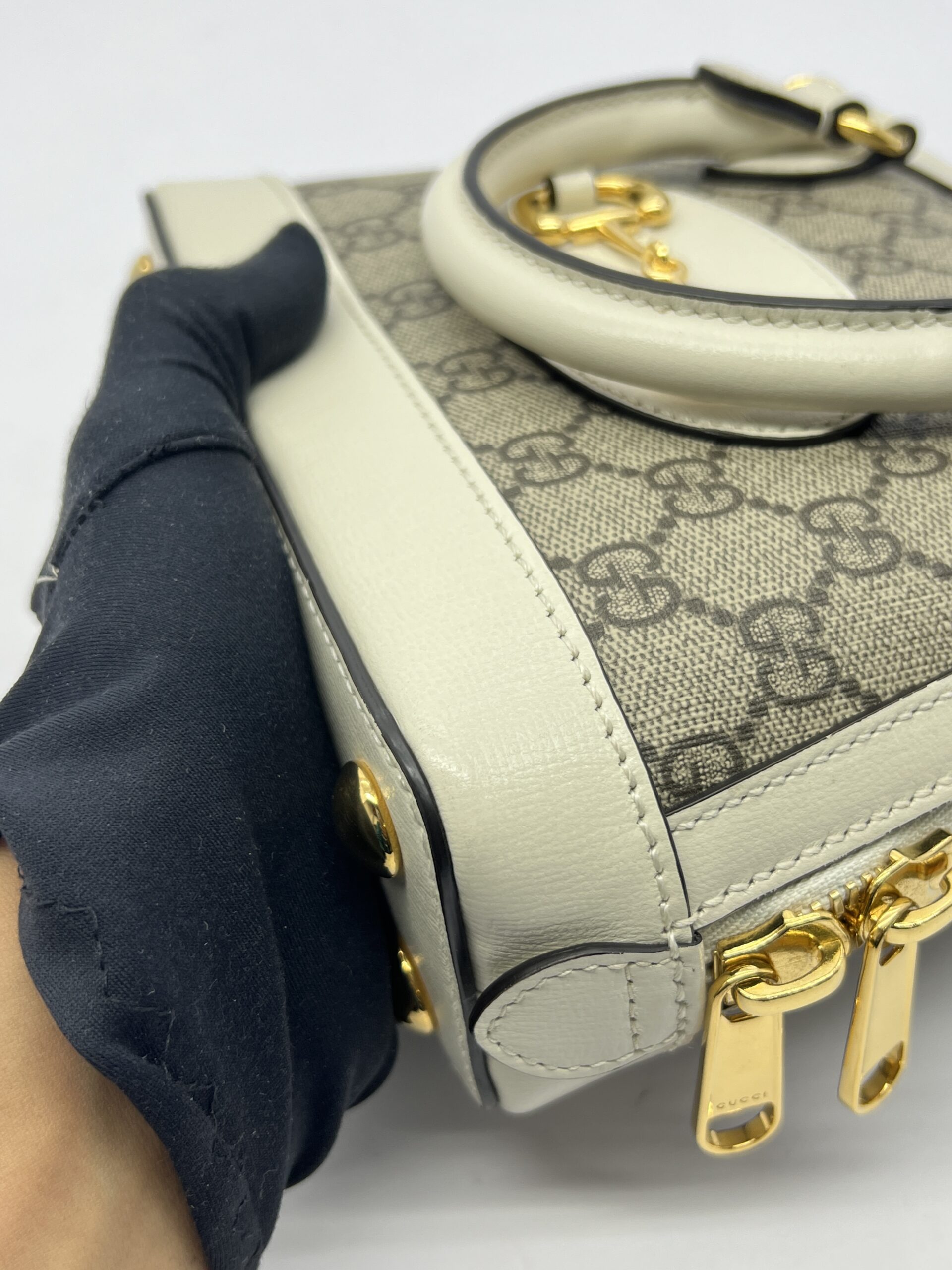 Horsebit Top Handle GG Supreme Ivoir