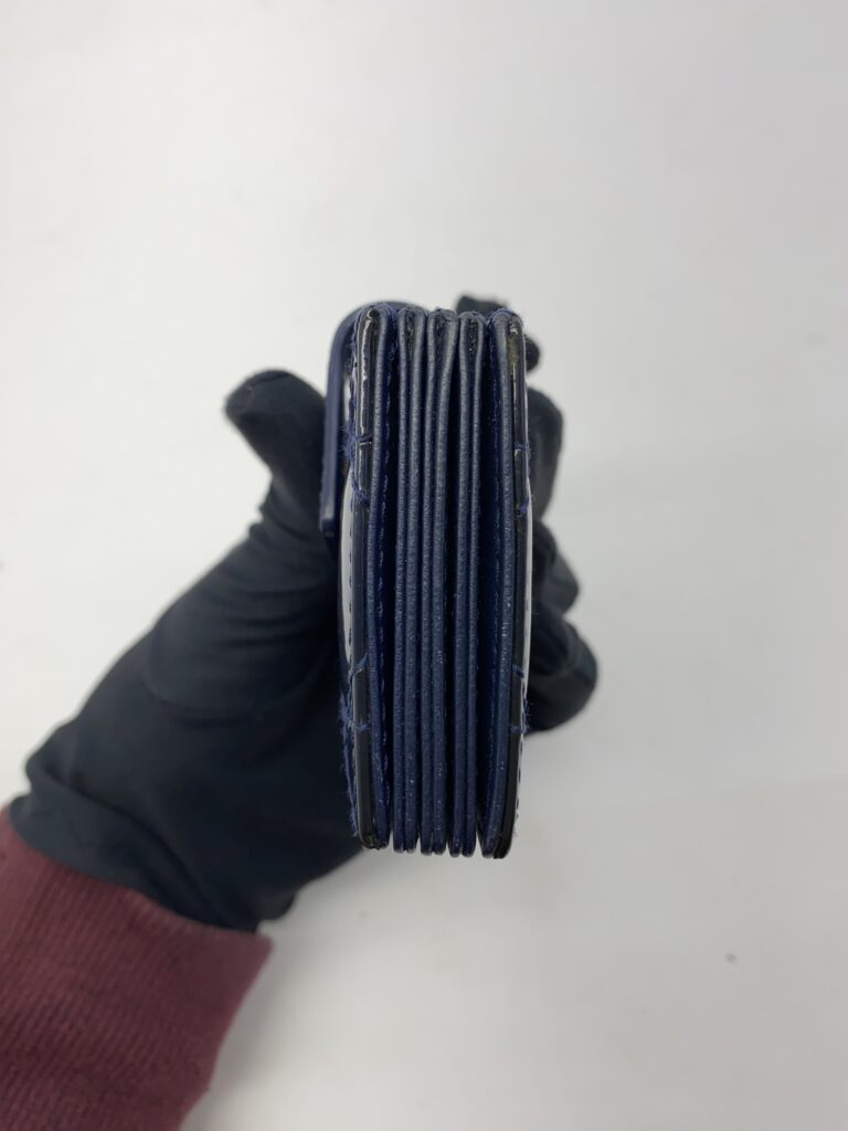 Lady Dior Jasmine Card Holder Patent Navy