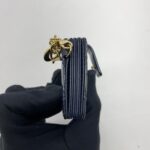 Lady Dior Jasmine Card Holder Patent Navy