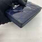 Lady Dior Jasmine Card Holder Patent Navy