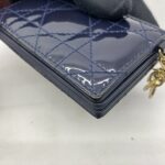 Lady Dior Jasmine Card Holder Patent Navy