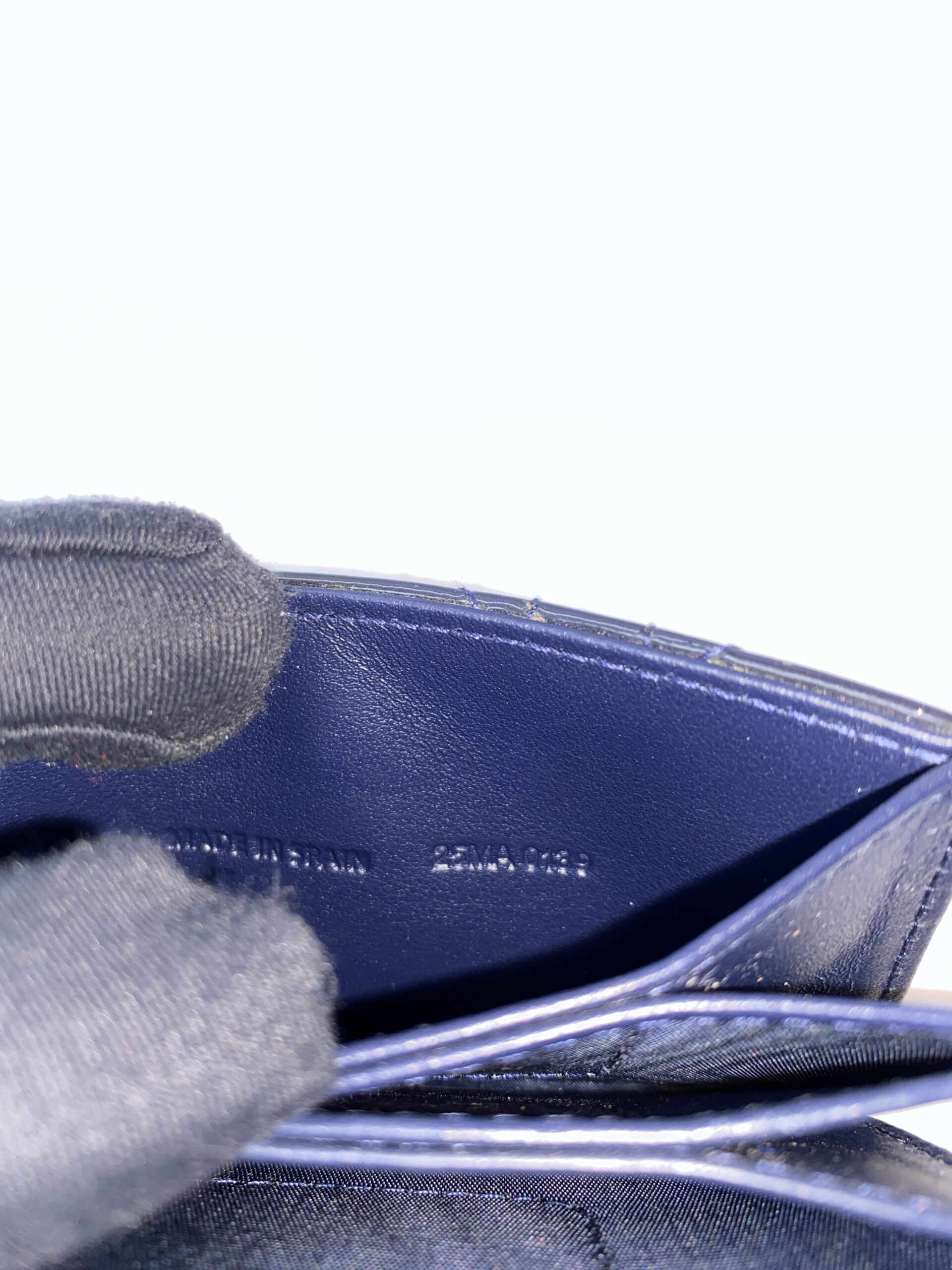 Lady Dior Jasmine Card Holder Patent Navy