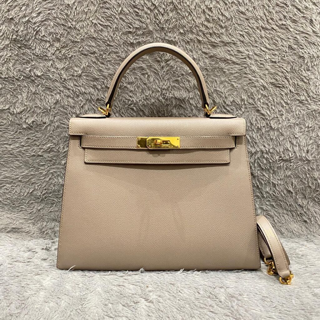 Kelly 28 Epsom Gris Etain