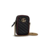 GG Marmont Torchon Phone Bag Black/Red GHW
