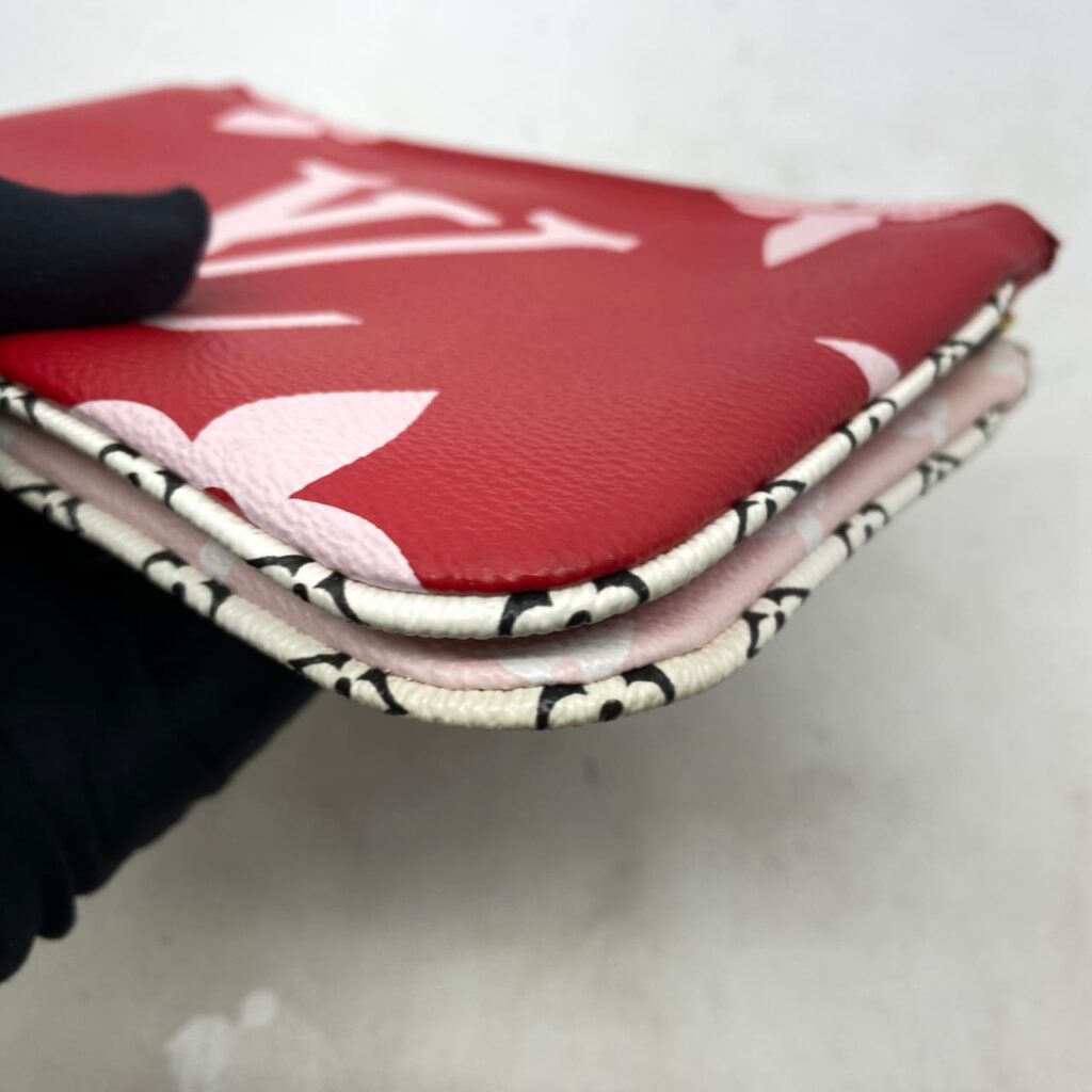 Pochette Double Zip Monogram Red Pink