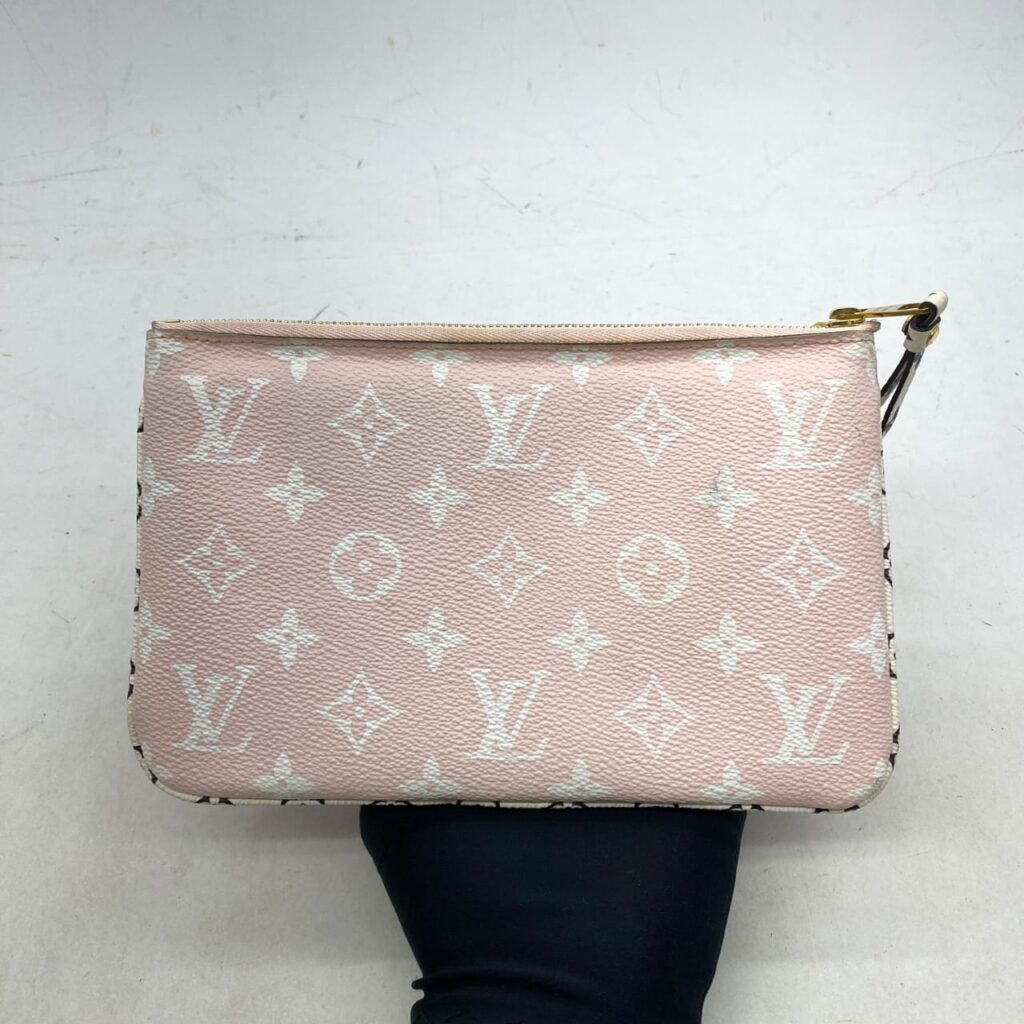 Pochette Double Zip Monogram Red Pink