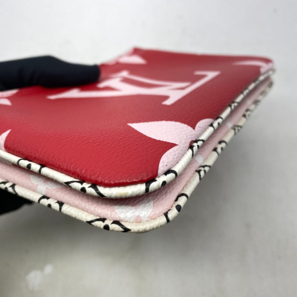 Pochette Double Zip Monogram Red Pink