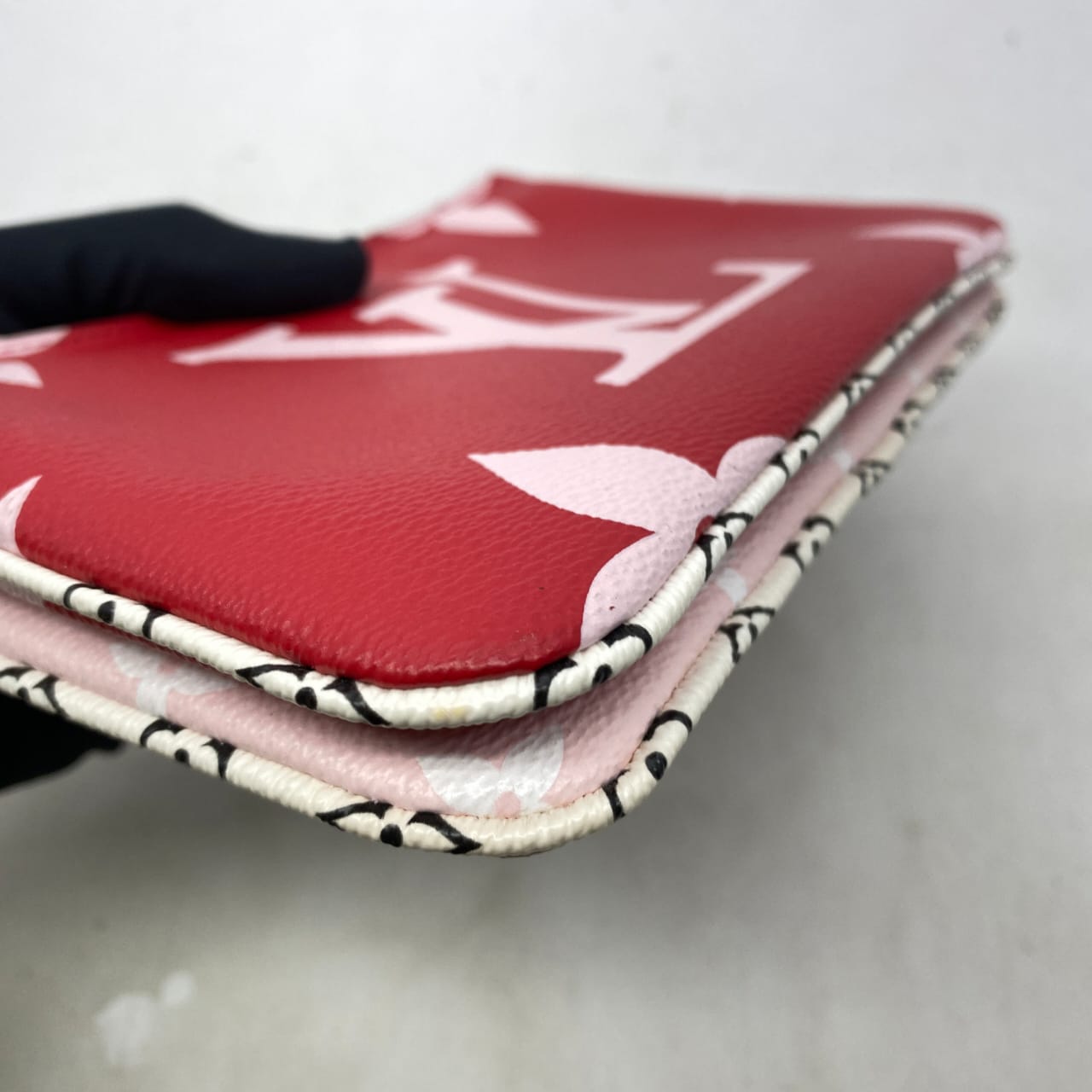 Pochette Double Zip Monogram Red Pink