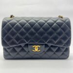 Classic Jumbo D-Flap Lambskin Black