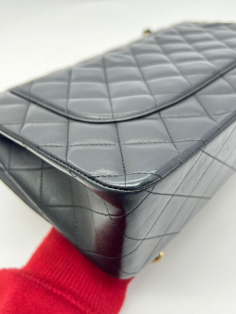 Classic Jumbo D-Flap Lambskin Black