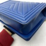 Boy 28 Lambskin Chevron Blue LGHW