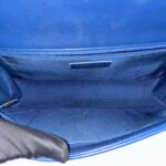 Boy 28 Lambskin Chevron Blue LGHW