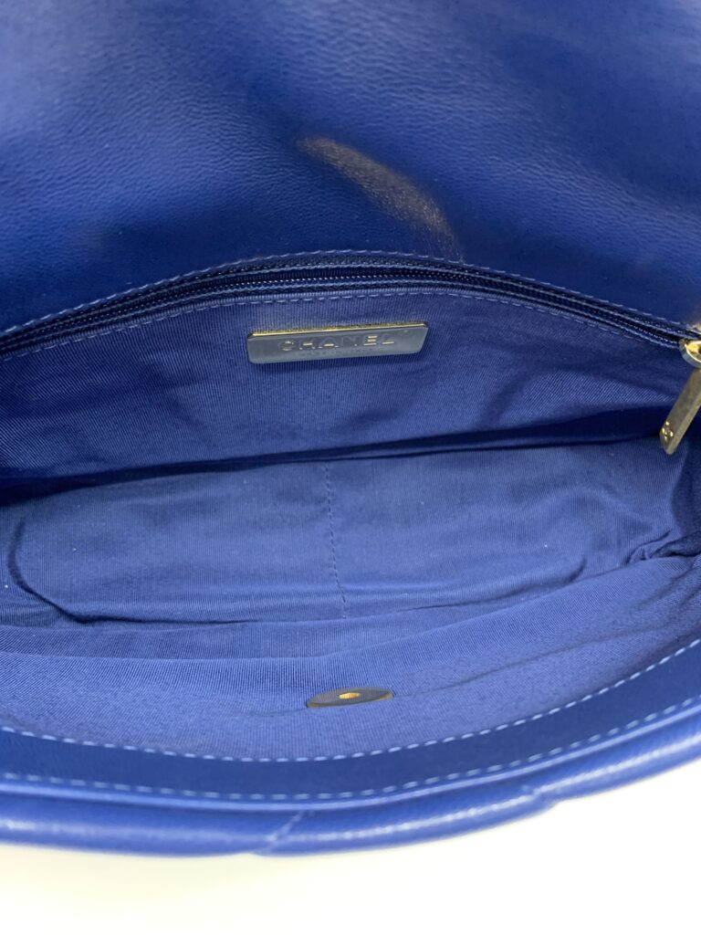 C19 Small Lambskin Blue Navy Ghw