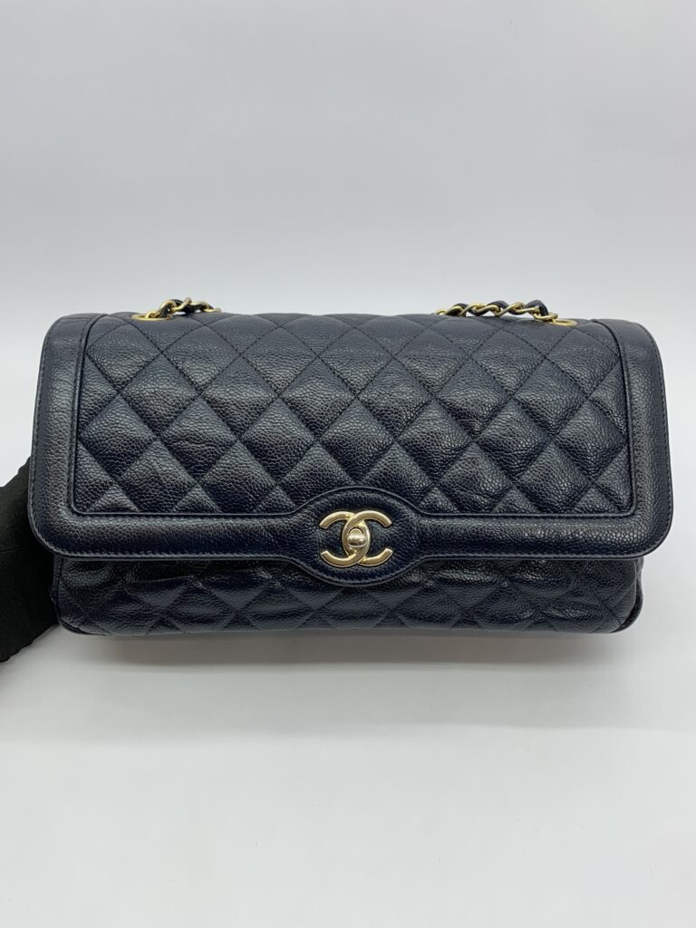 CC Flap Bag Caviar Navy Blue GHW
