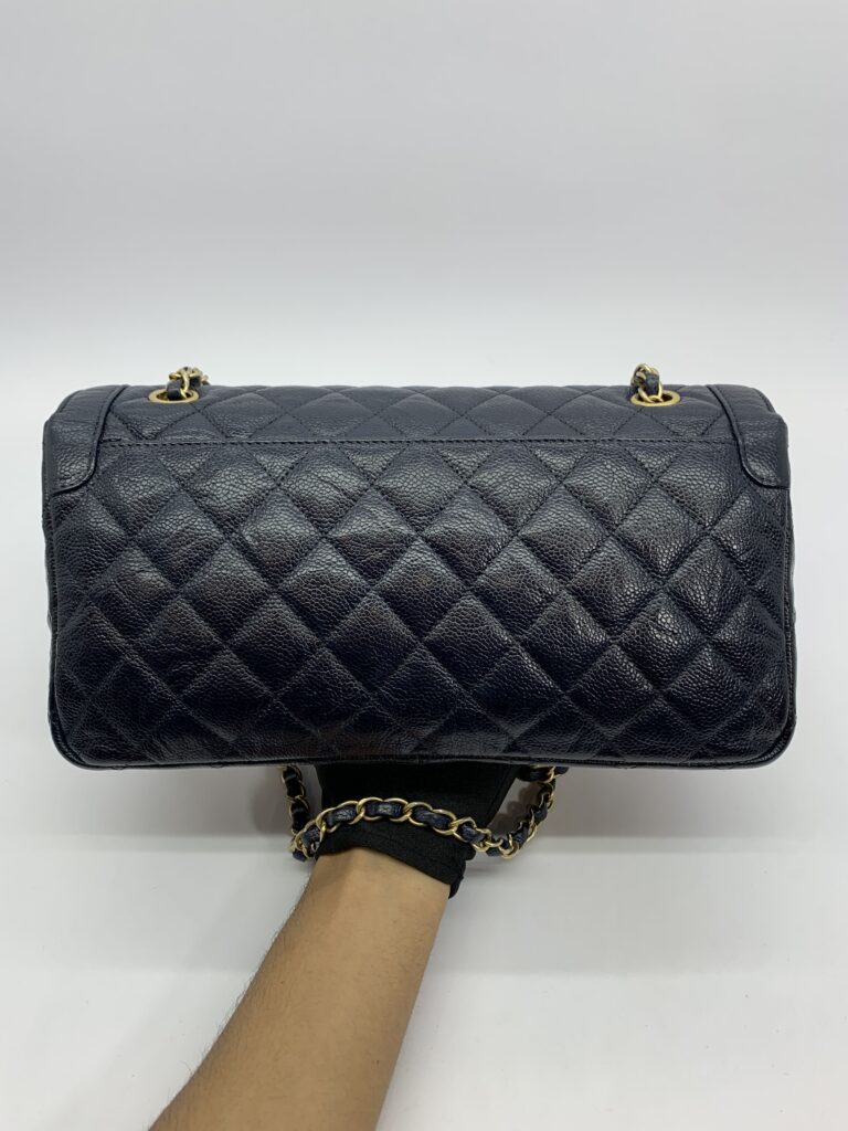 CC Flap Bag Caviar Navy Blue GHW