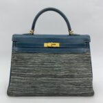 Kelly 35 Box Vibrato Bleu Thalassa GHW