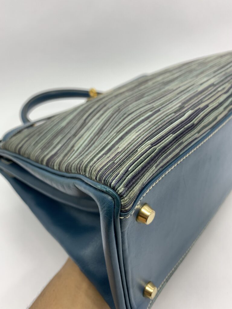 Kelly 35 Box Vibrato Bleu Thalassa GHW