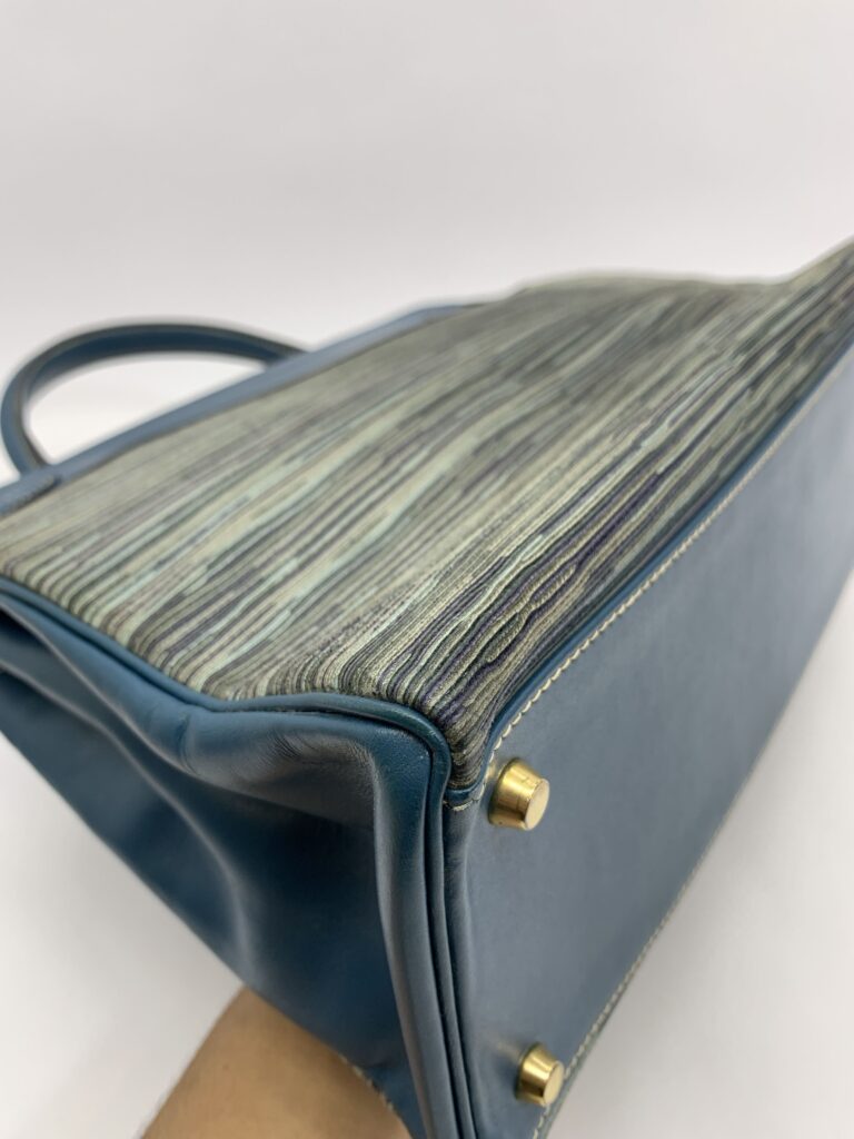 Kelly 35 Box Vibrato Bleu Thalassa GHW