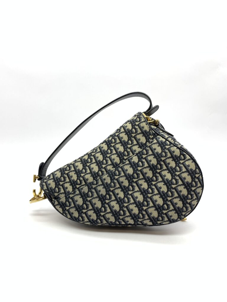 Saddle Medium Canvas Blue Oblique GHW