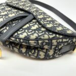 Saddle Medium Canvas Blue Oblique GHW