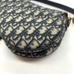 Saddle Medium Canvas Blue Oblique GHW