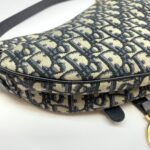 Saddle Medium Canvas Blue Oblique GHW