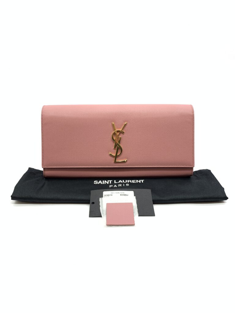 Kate Clutch Pink Grained GHW