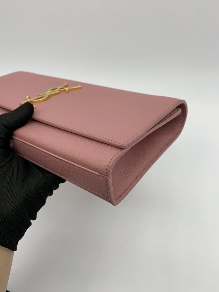Kate Clutch Pink Grained GHW