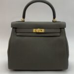 Kelly 25 Togo Gris Etain GHW