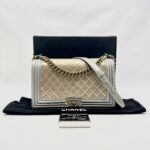 Chanel Boy Medium Silver Gold 2014