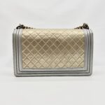 Chanel Boy Medium Silver Gold 2014