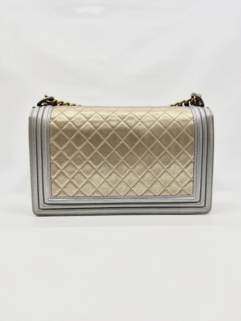 Chanel Boy Medium Silver Gold 2014