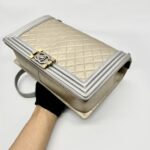 Chanel Boy Medium Silver Gold 2014