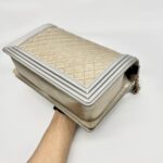 Chanel Boy Medium Silver Gold 2014